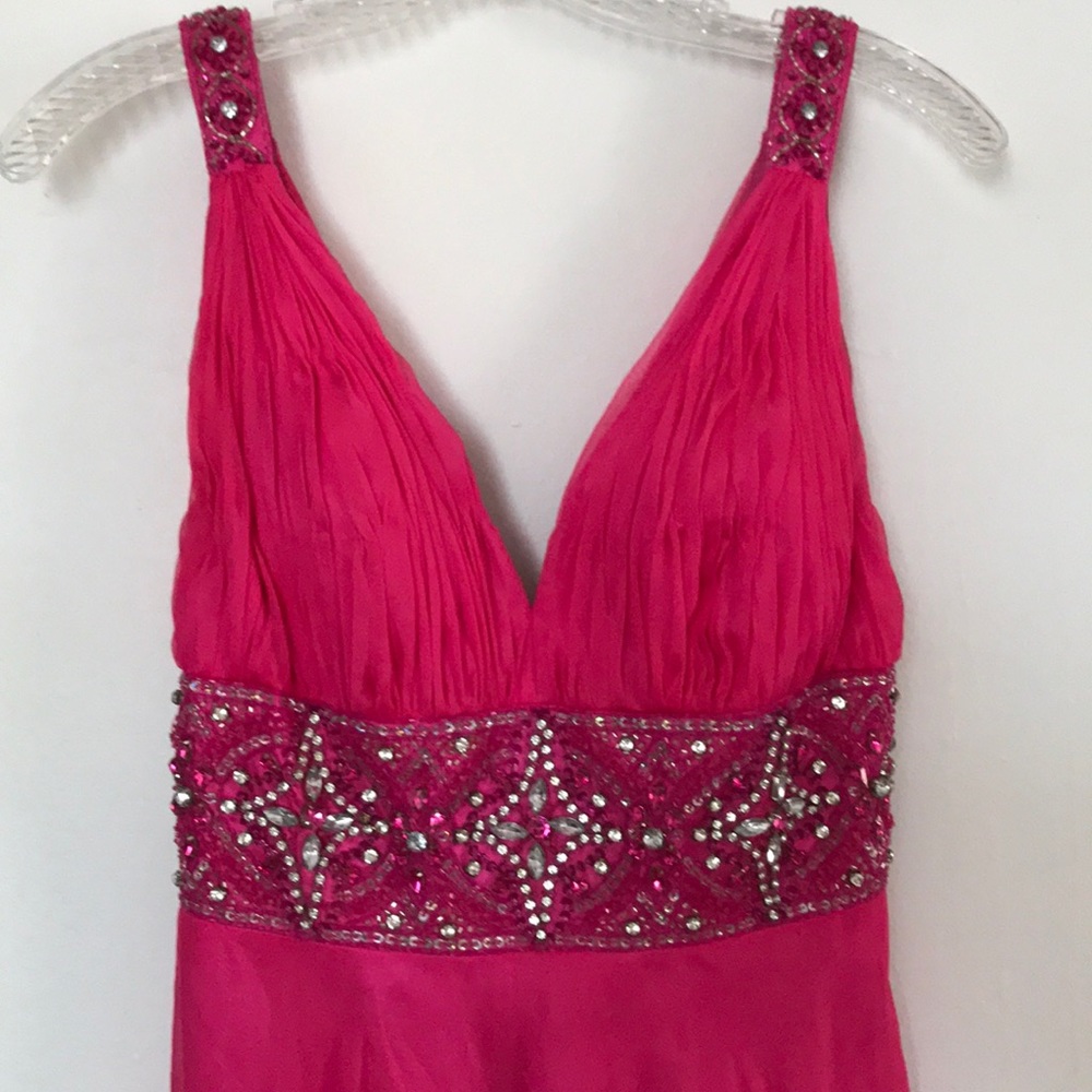 PROM DRESS HOT PINK FLOWY